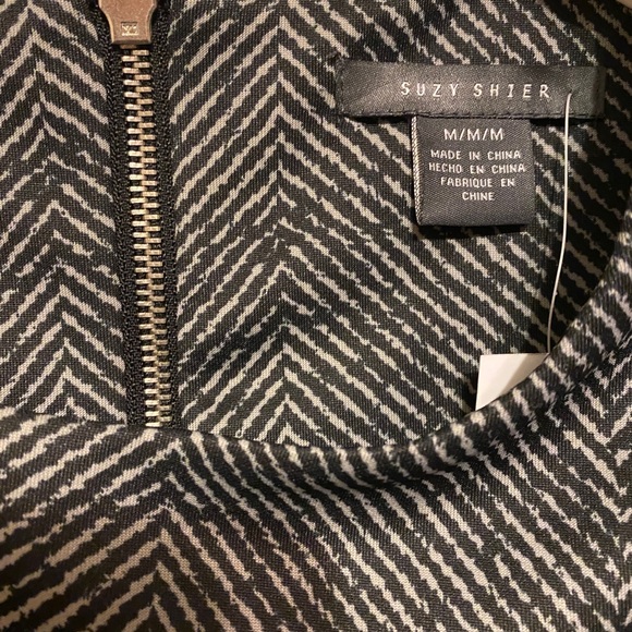 Suzy Shier black with faux leather dress - Picture 2 of 3